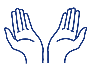 Mains Libres Translation logo, two hands positioned as an open book